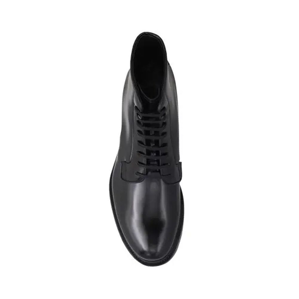 Prada Black Calfskin Lace-Up Boots | Regal Royce