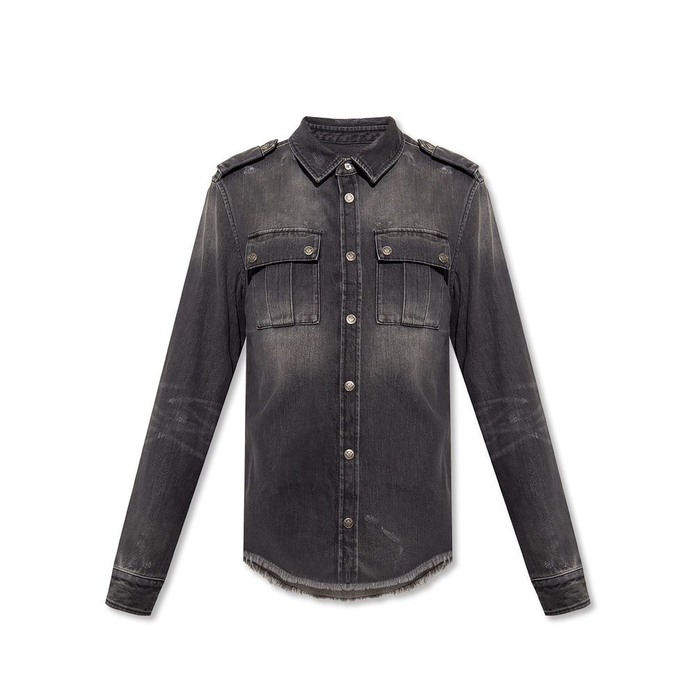 Balmain Black Denim Shirt | Regal Royce