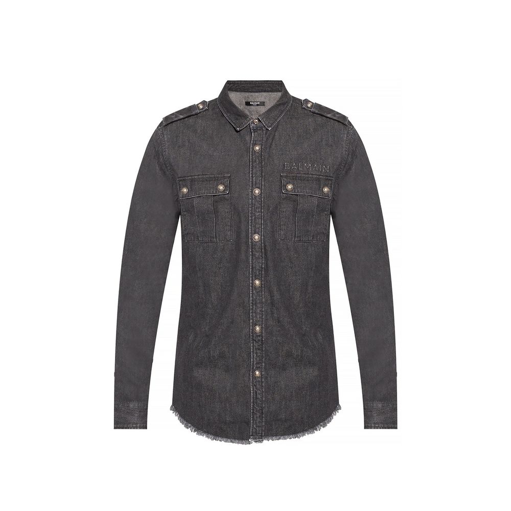 Balmain Black Denim Shirt | Regal Royce