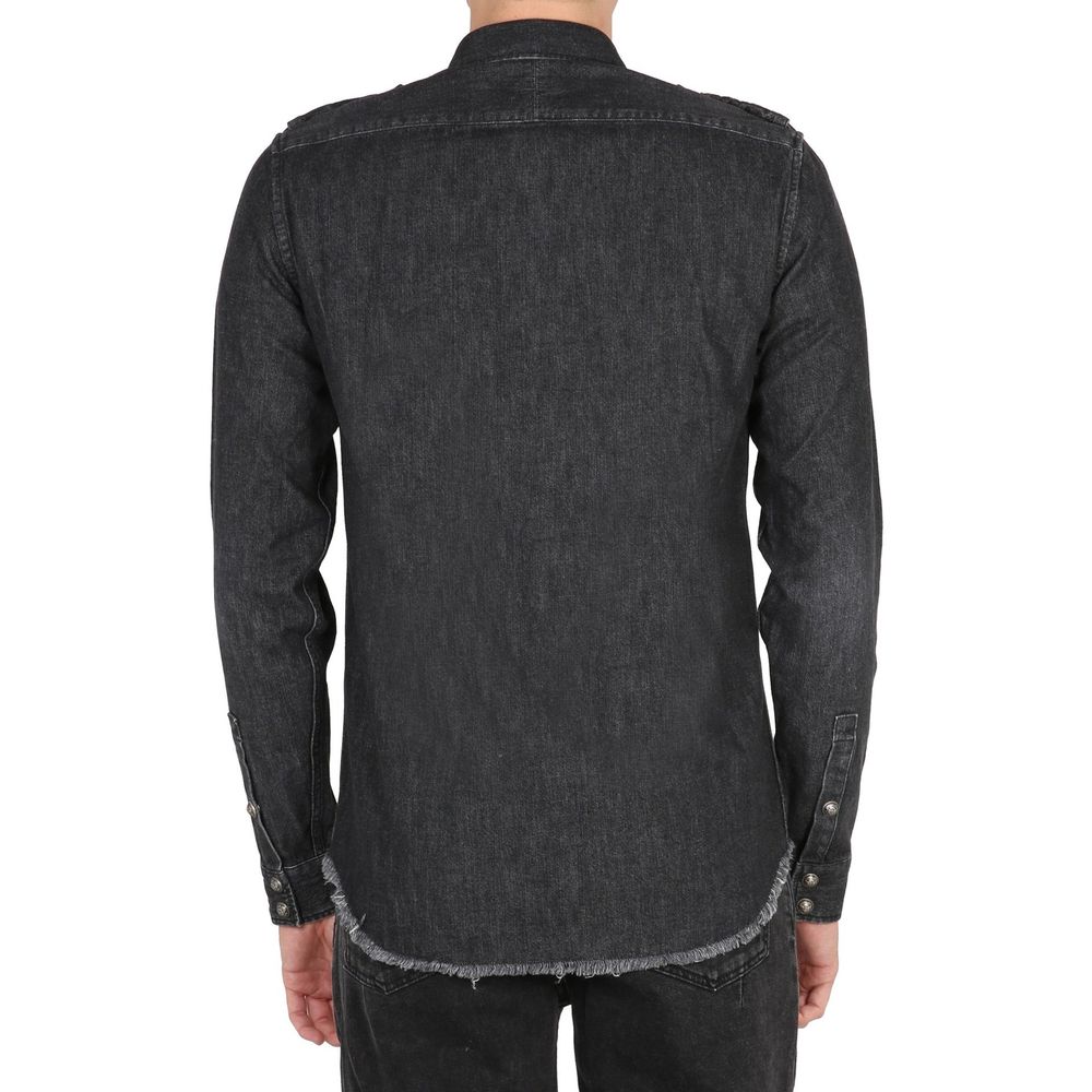 Balmain Black Denim Shirt | Regal Royce