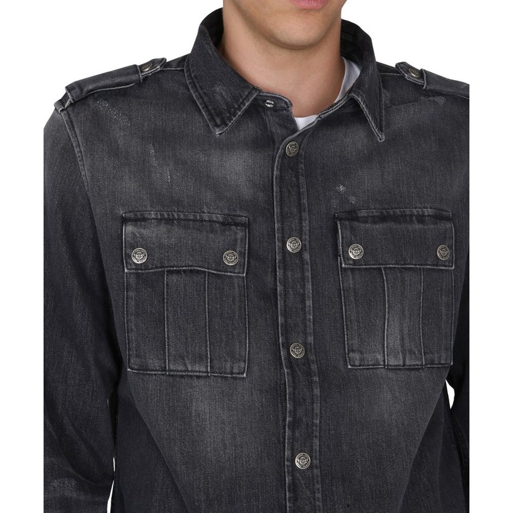 Balmain Black Denim Shirt | Regal Royce