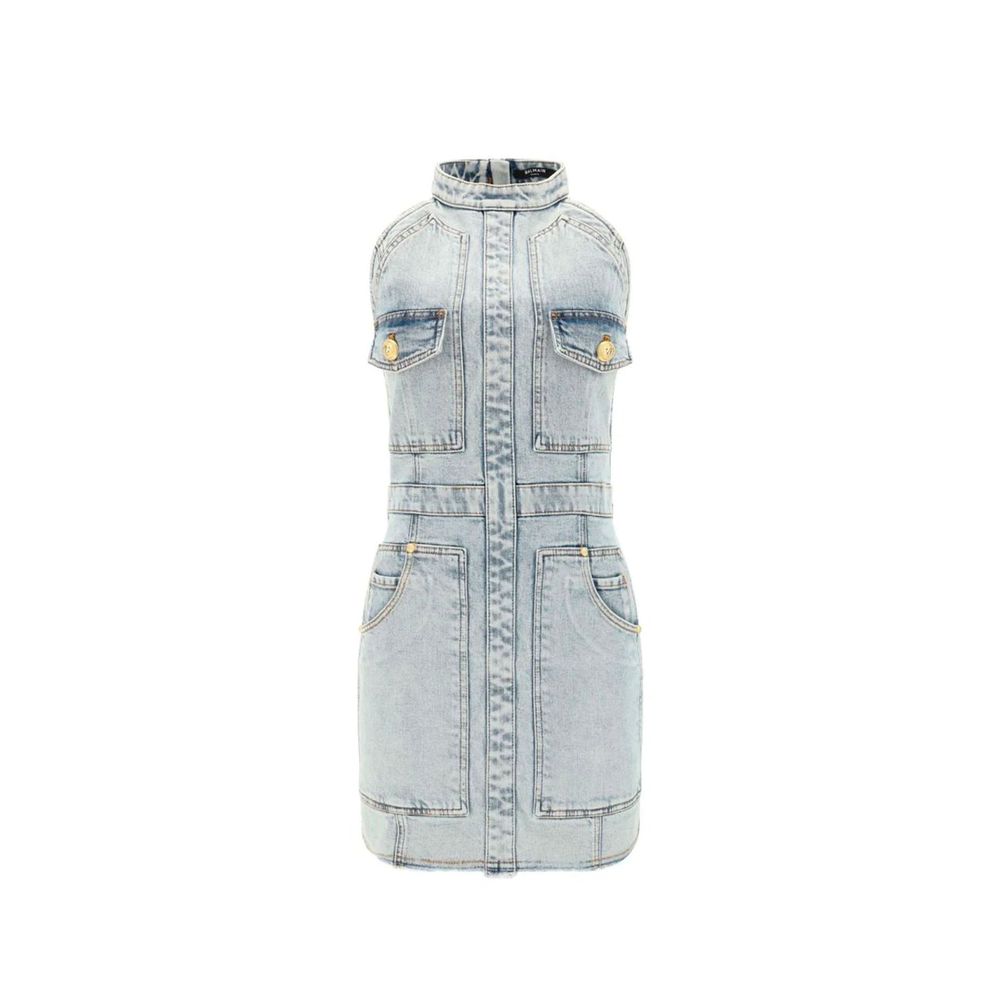Balmain Blue Cotton Casual Dress | Regal Royce
