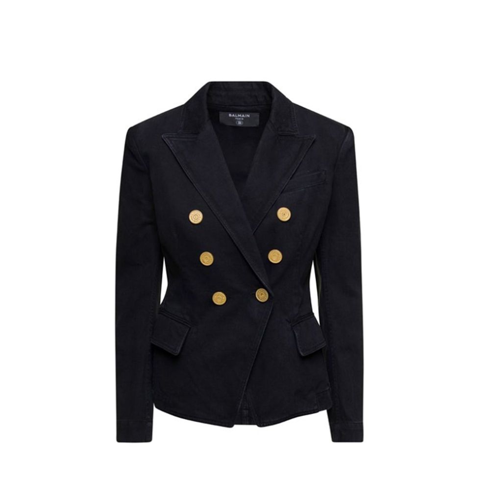Balmain Black Cotton Blazer | Regal Royce