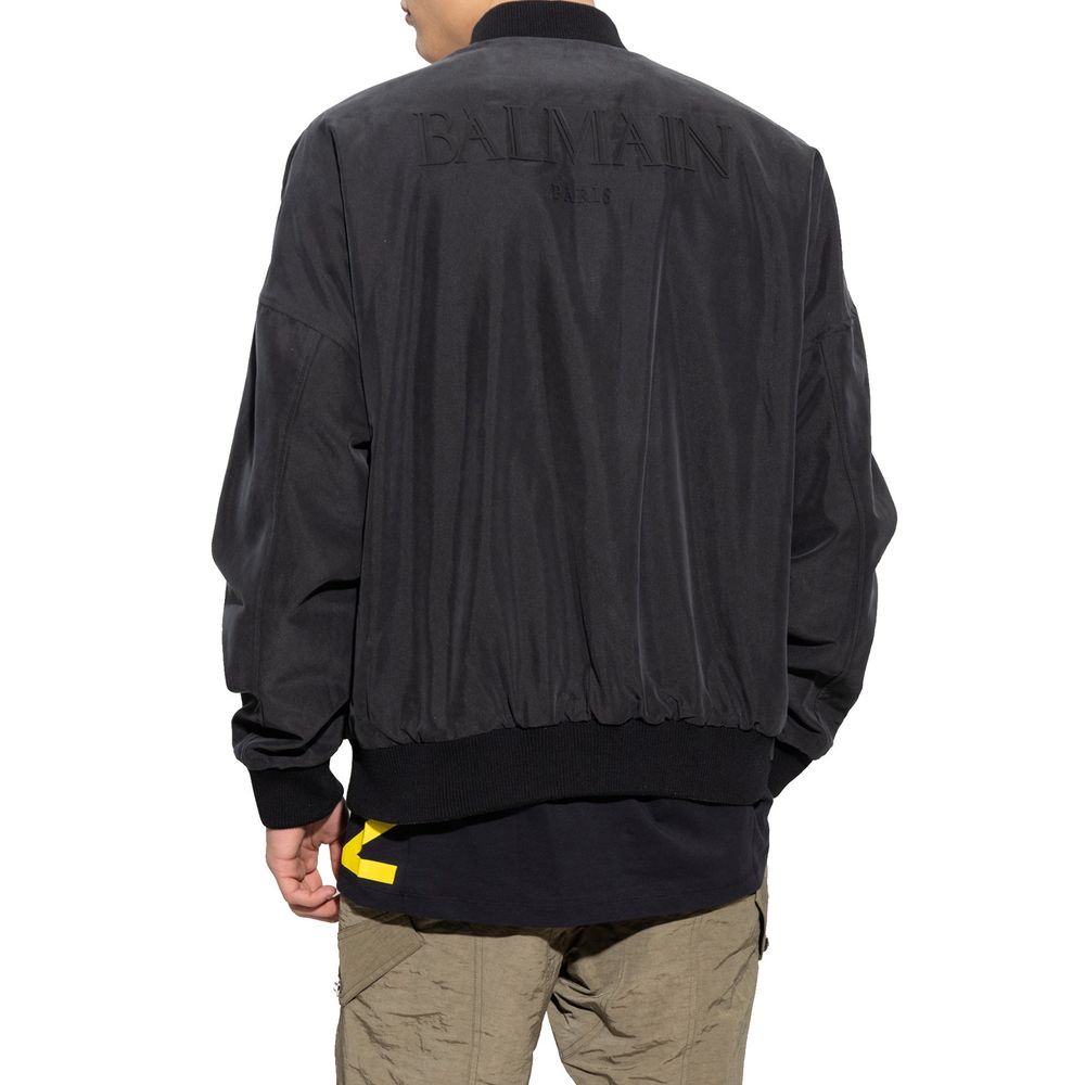 Balmain Black Cotton Bomber | Regal Royce