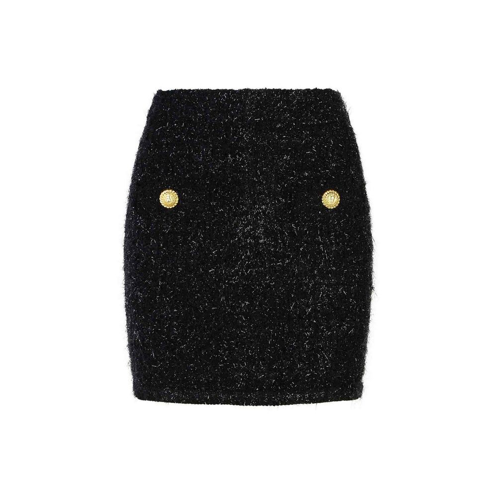 Balmain Black Cotton Mini Skirt | Regal Royce
