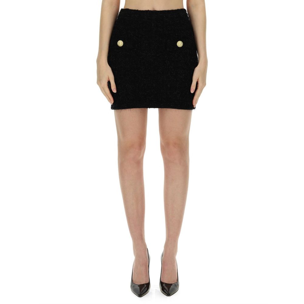 Balmain Black Cotton Mini Skirt | Regal Royce