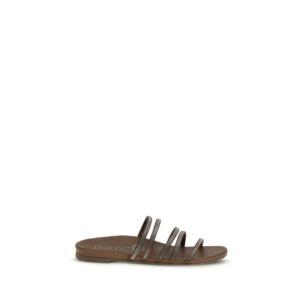 Pedro García Brown Calf Leather Bos Taurus Flip-Flop Sandals | Regal Royce