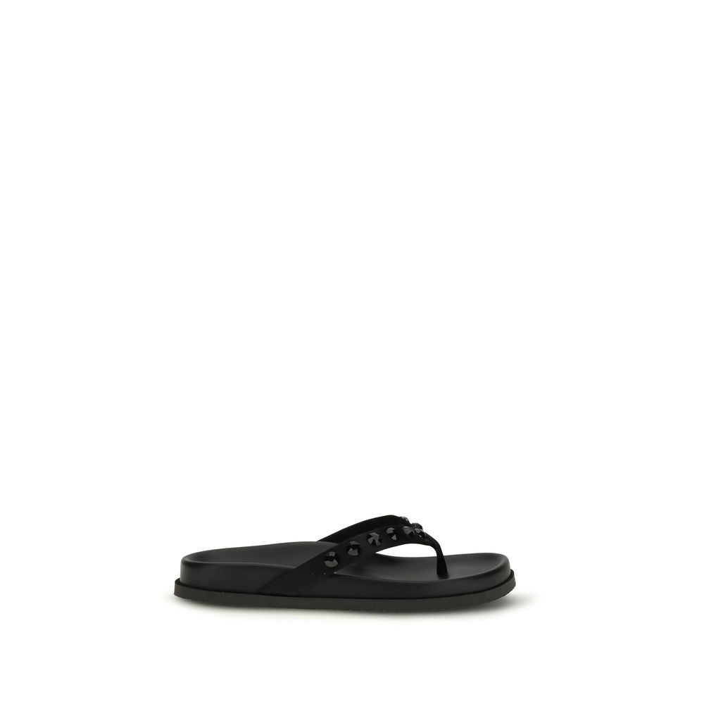 Pedro García Black Rubber Flip-Flop Sandals | Regal Royce
