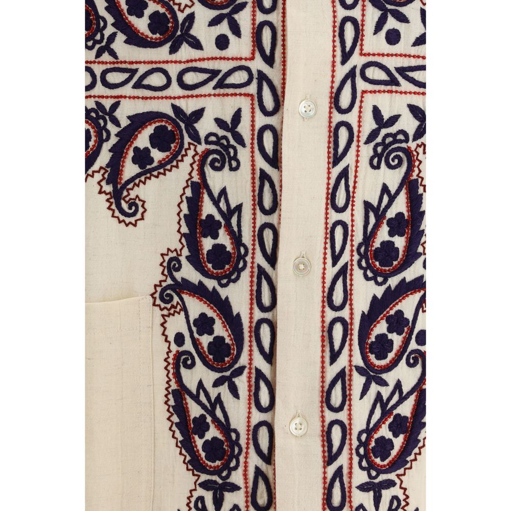 Baziszt Cream Silk Pattern Shirt | Regal Royce