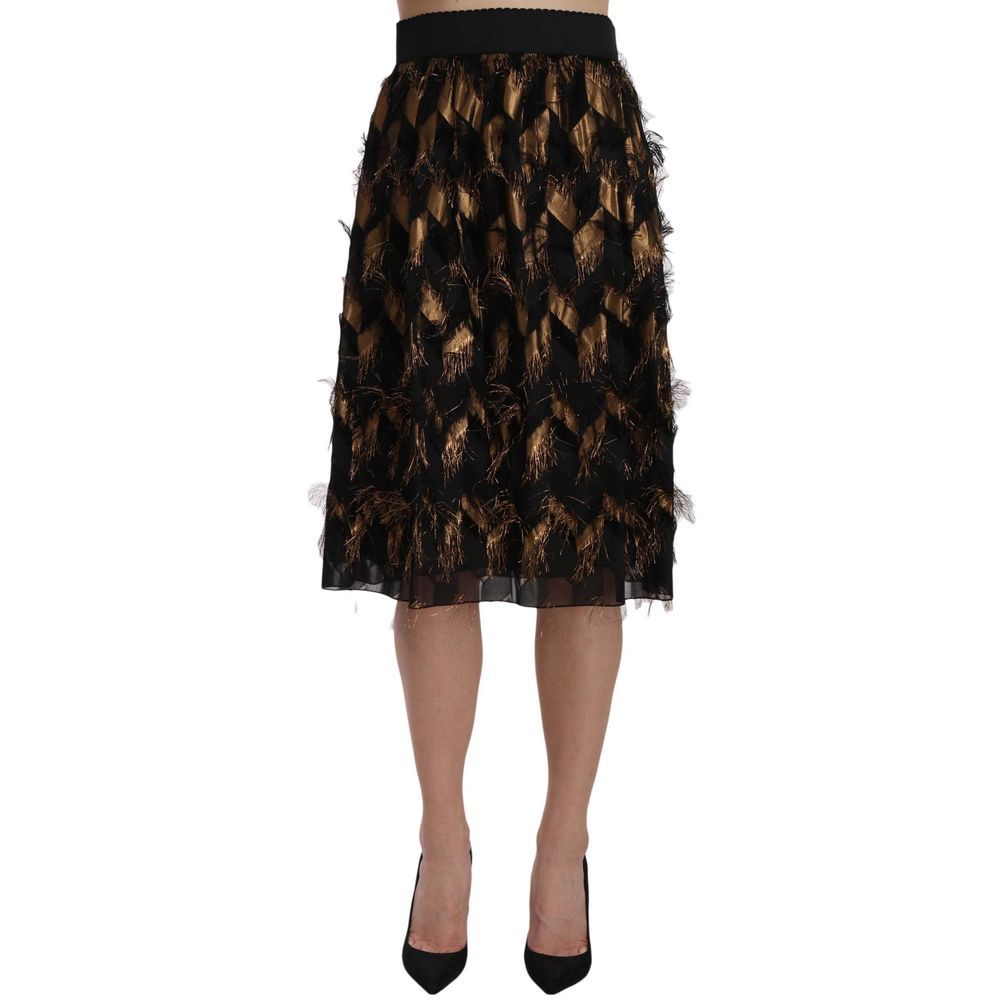 Dolce & Gabbana Bicolor Silk Midi Skirt | Regal Royce