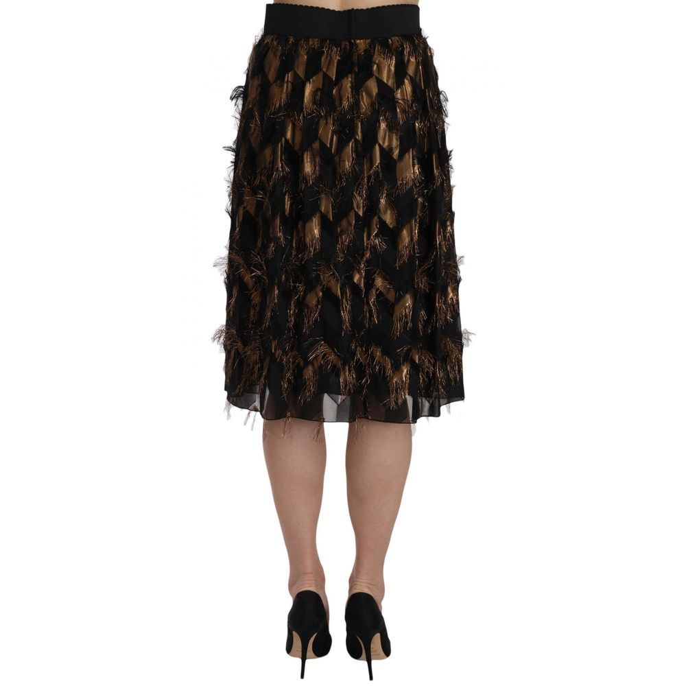 Dolce & Gabbana Bicolor Silk Midi Skirt | Regal Royce