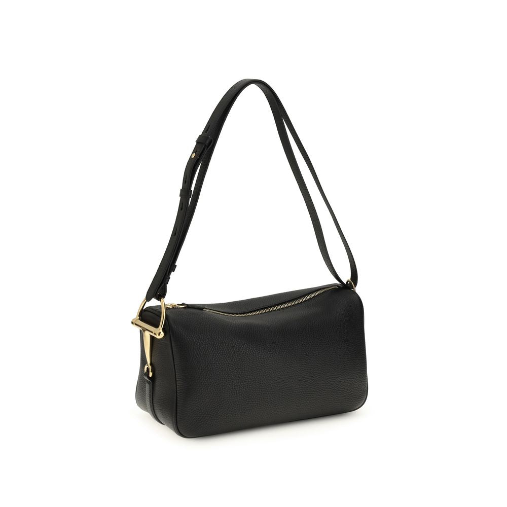 Gucci Black Calf Leather Bos Taurus Shoulder Bag | Regal Royce