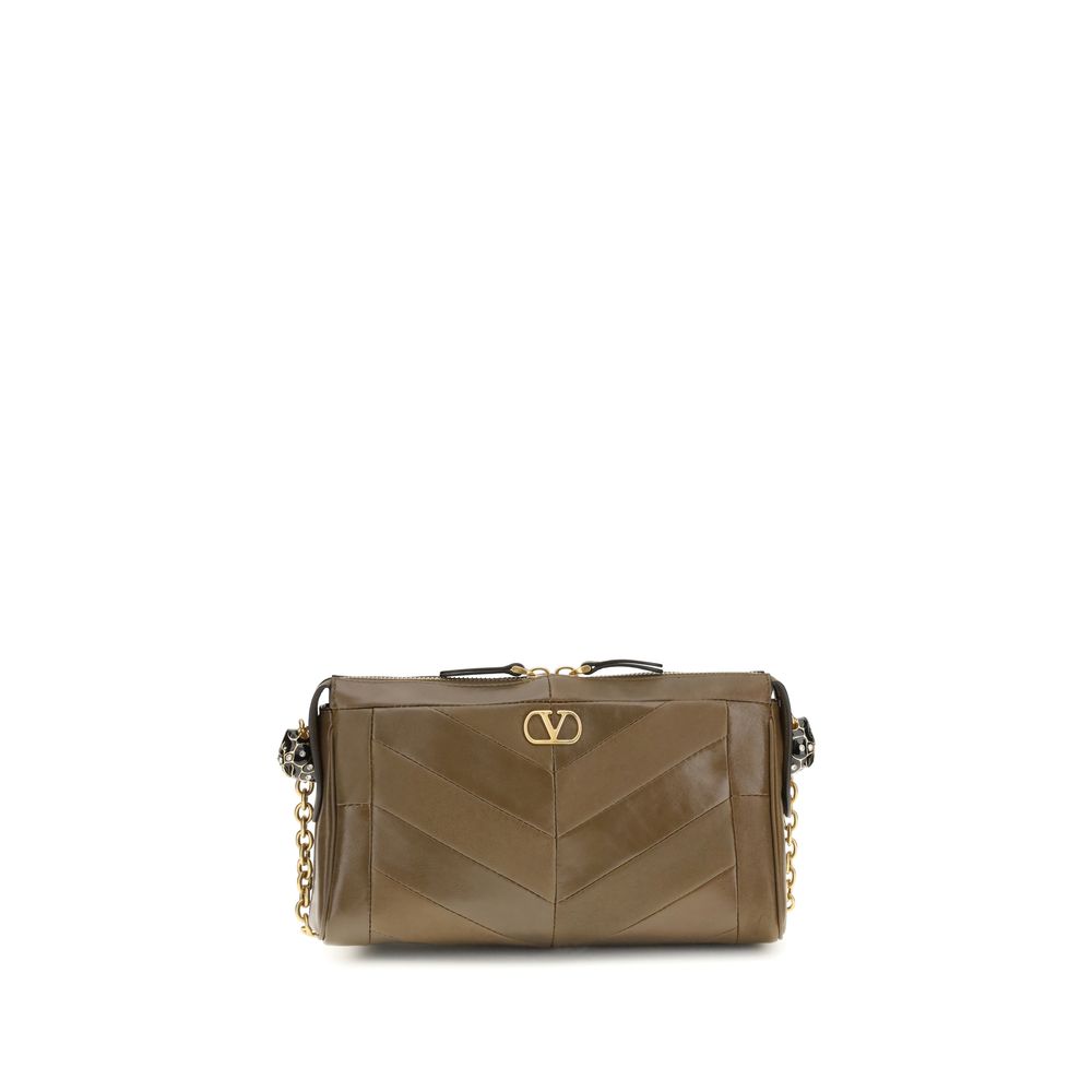 Valentino Garavani Brown Calf Leather Bos Taurus Shoulder Bag | Regal Royce