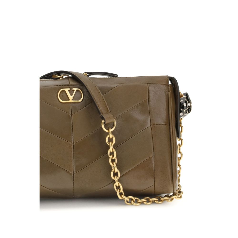 Valentino Garavani Brown Calf Leather Bos Taurus Shoulder Bag | Regal Royce