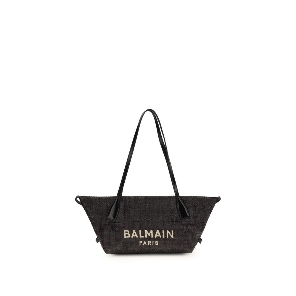 Balmain Black Raffia Shoulder Bag | Regal Royce