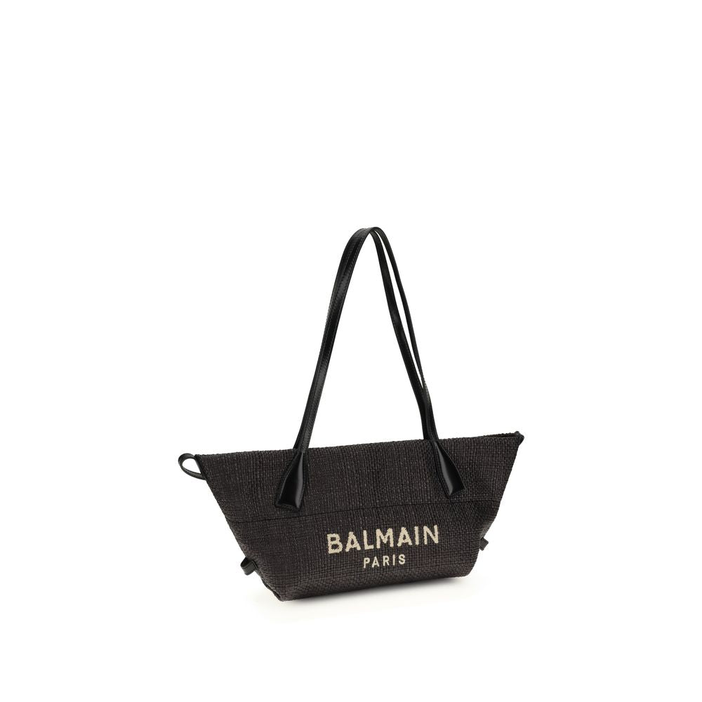 Balmain Black Raffia Shoulder Bag | Regal Royce