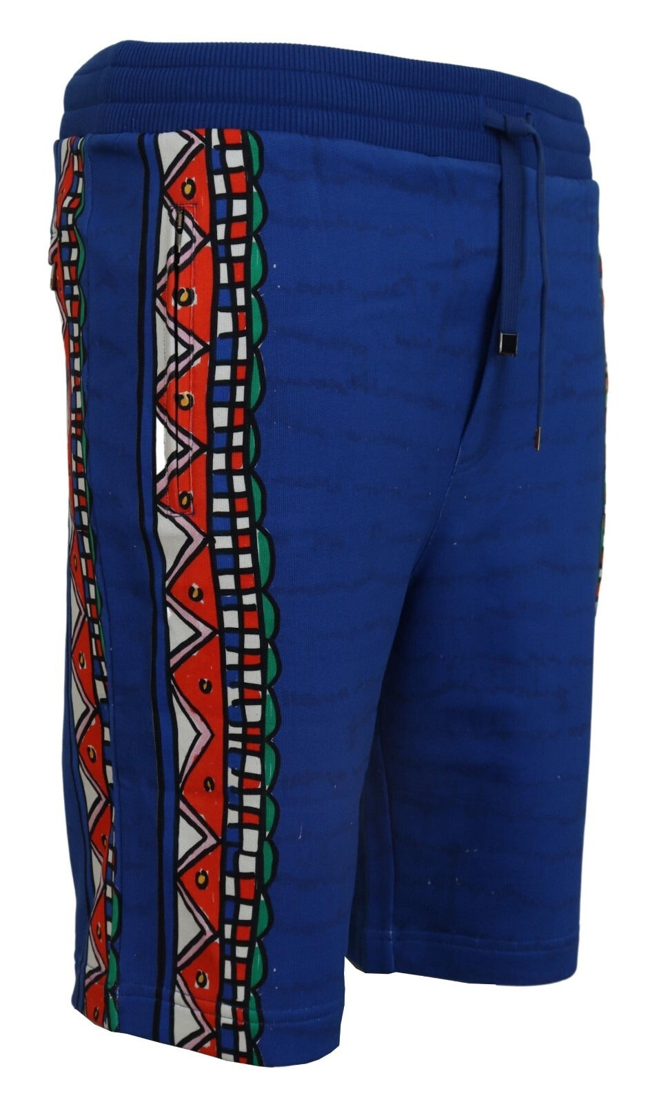 Dolce & Gabbana Blue Cotton Printed Bermuda Trousers Shorts | Regal Royce
