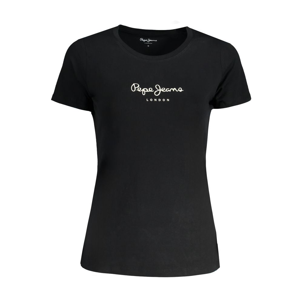 Pepe Jeans Black Cotton Women's T-Shirt | Regal Royce