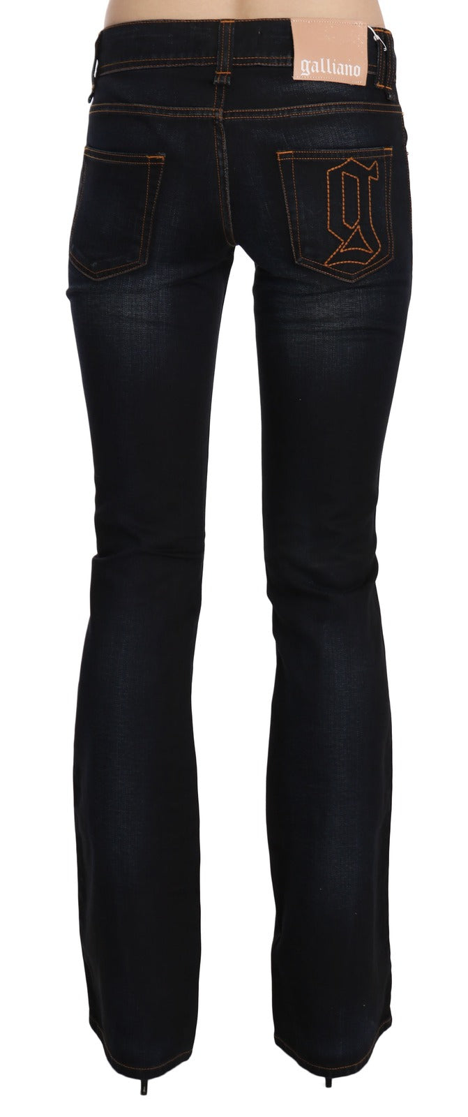 John Galliano Blue Washed Mid Waist Regular Leg Boot Cut Denim Jeans | Regal Royce