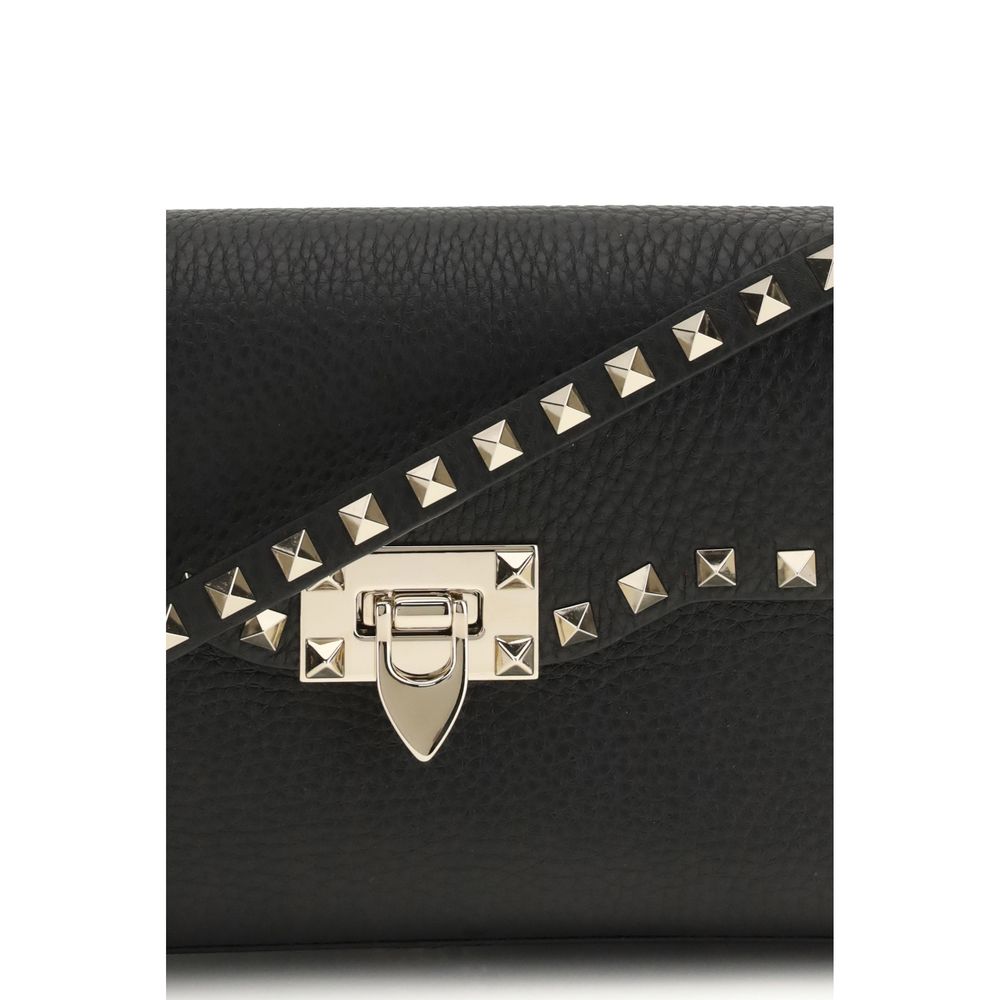 Valentino Garavani Black Calf Leather Bos Taurus Shoulder Bag | Regal Royce