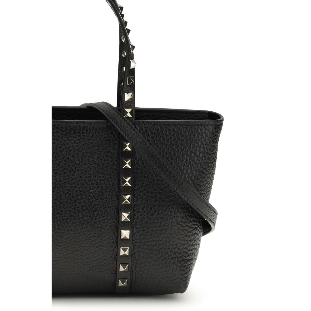 Valentino Garavani Black Calf Leather Bos Taurus Shoulder Bag | Regal Royce