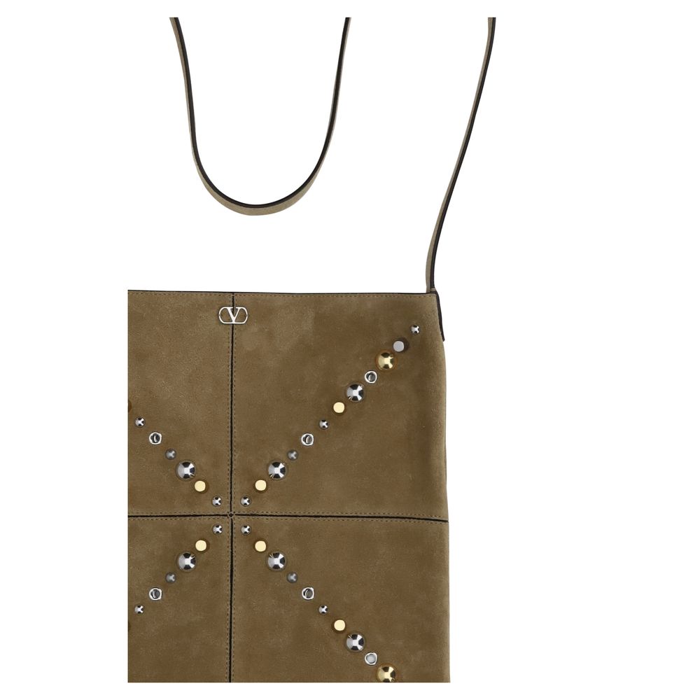 Valentino Garavani Beige Suede Leather Shoulder Bag | Regal Royce