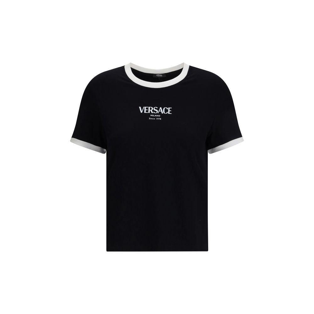 Versace Black Viscose T-Shirt | Regal Royce