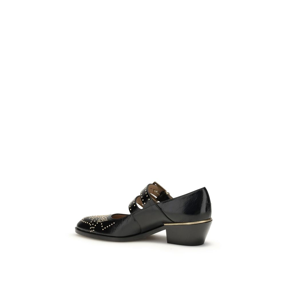 Chloé Black Calf Leather Bos Taurus Ballet Flats | Regal Royce