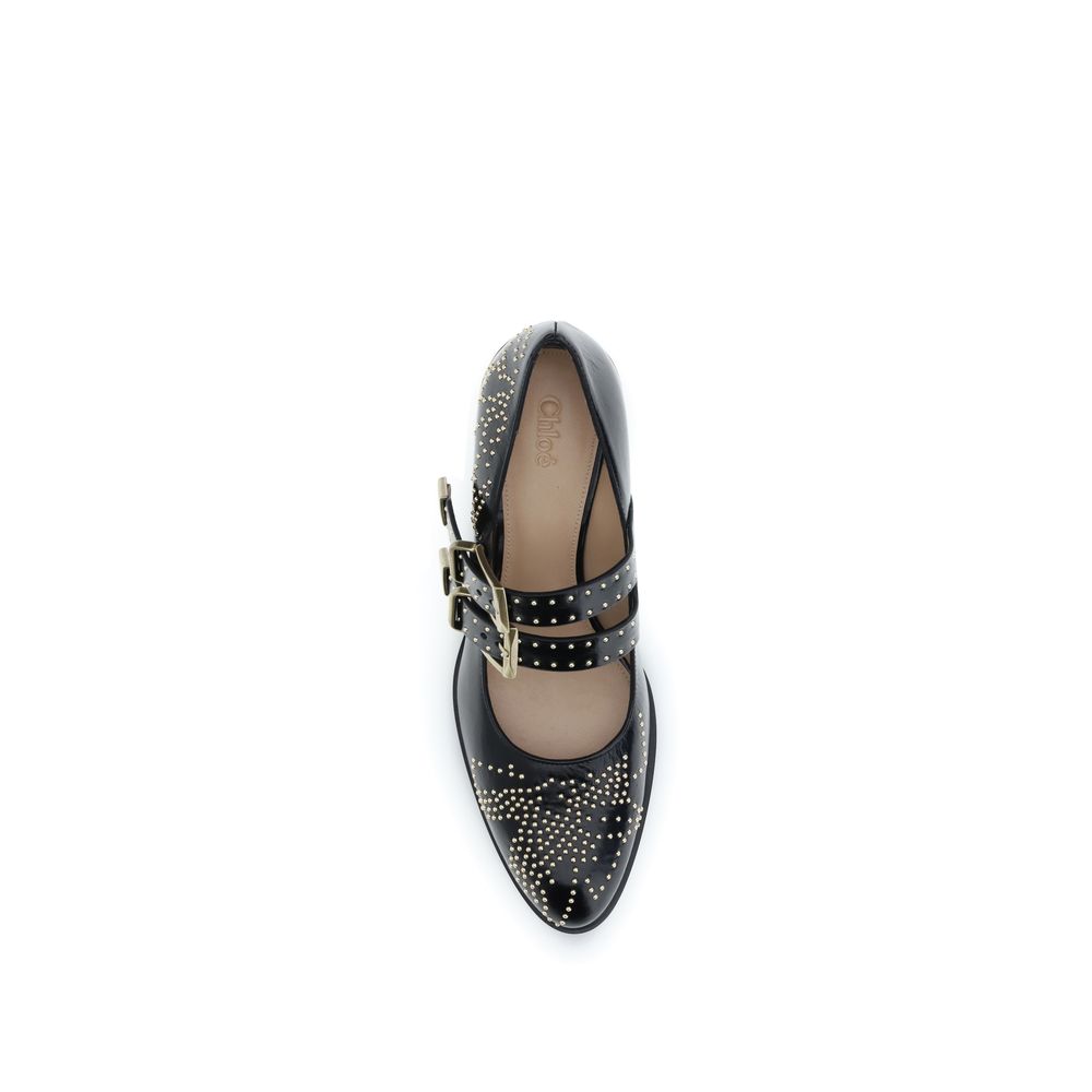 Chloé Black Calf Leather Bos Taurus Ballet Flats | Regal Royce