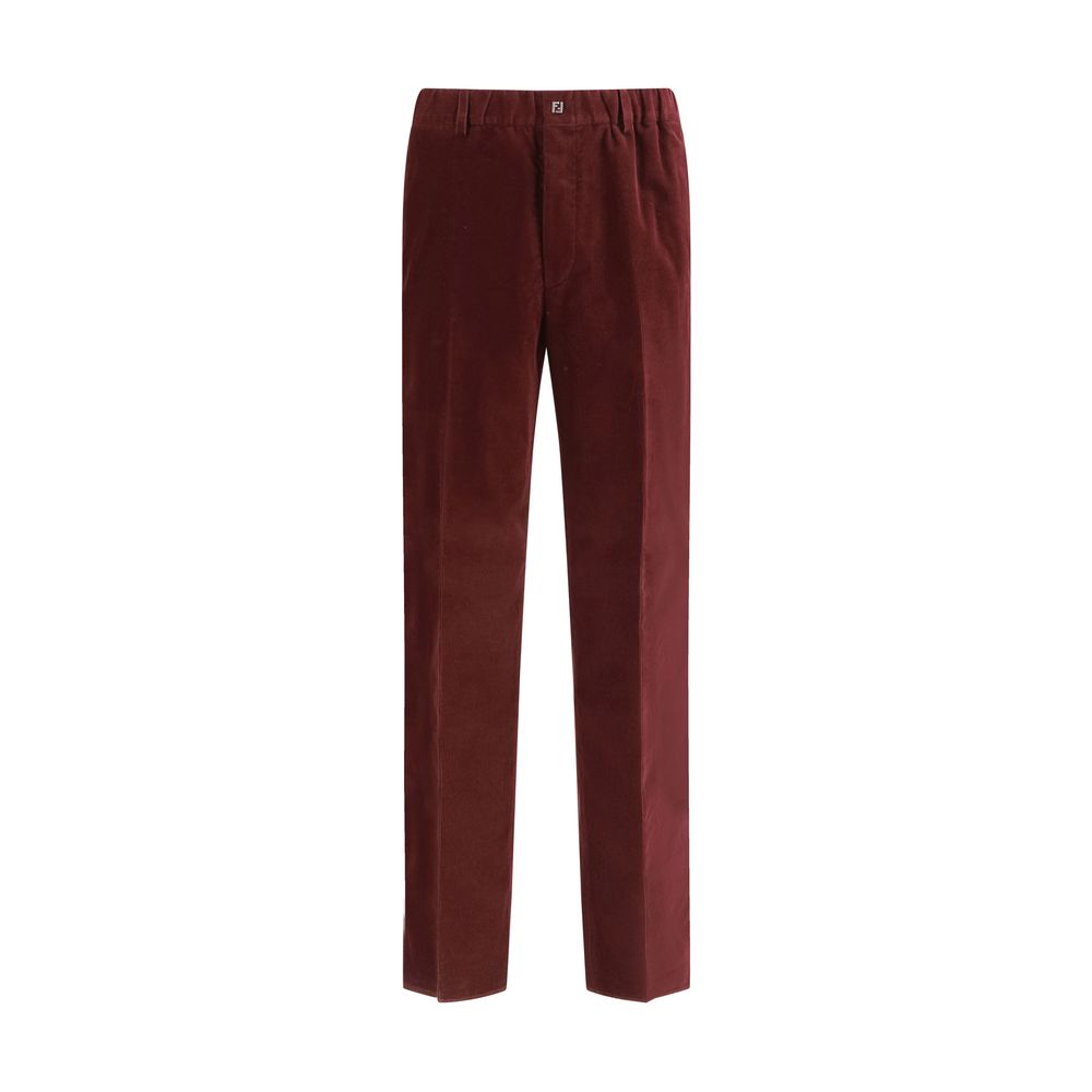Fendi Bordeaux Cotton Casual Pants | Regal Royce
