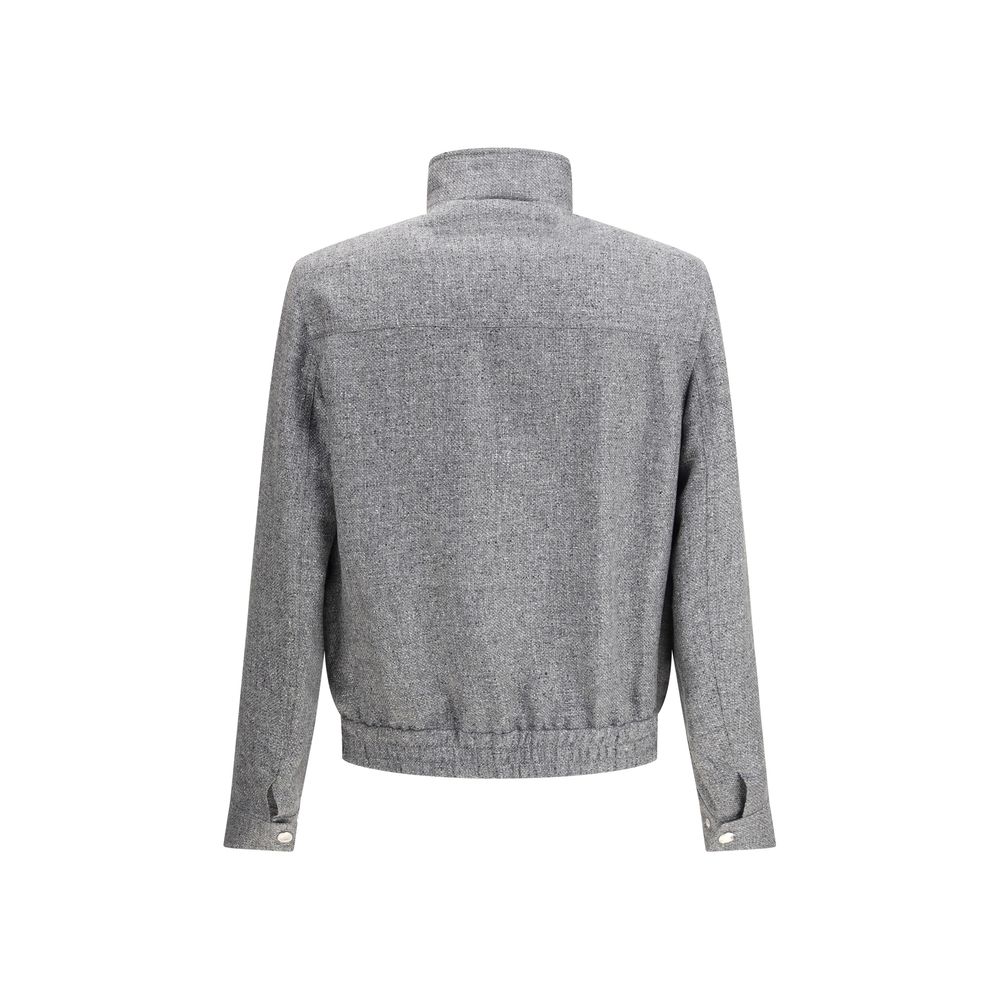 Brunello Cucinelli Gray Linen Bomber | Regal Royce