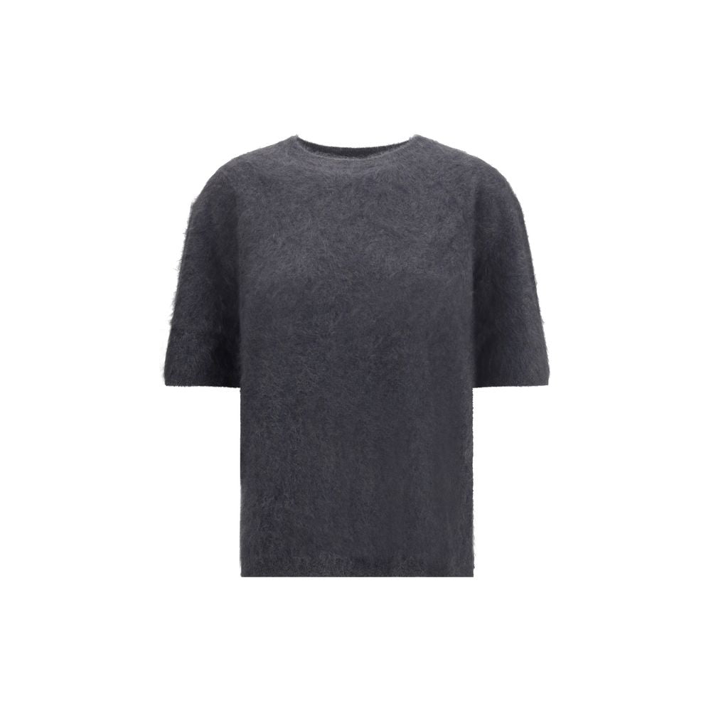 Lisa Yang Grey Cashmere Short Sleeve Sweater | Regal Royce