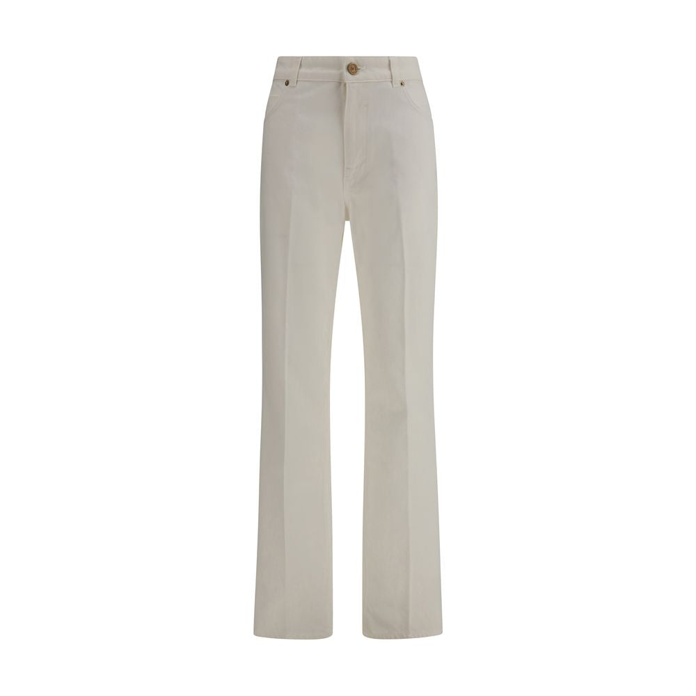 Balmain White Cotton Straight-Leg Jeans | Regal Royce
