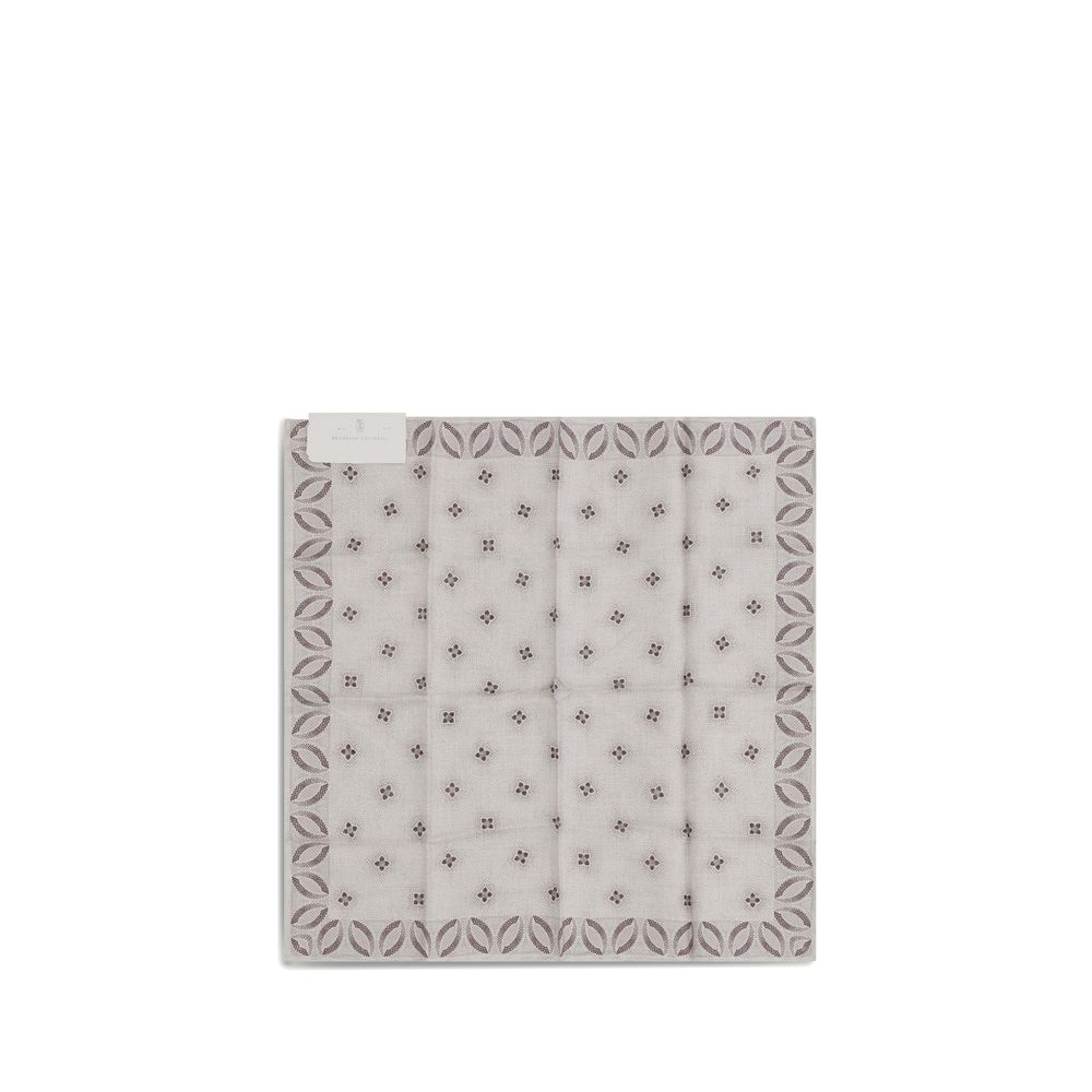 Brunello Cucinelli Beige Silk Pocket Square | Regal Royce