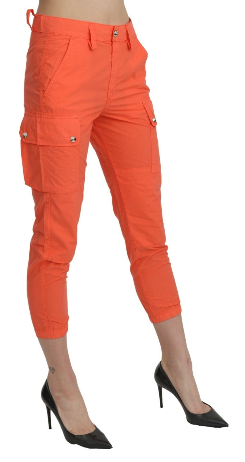 CYCLE Cotton Orange High Waist Skinny Cropped Trouser Pants | Regal Royce