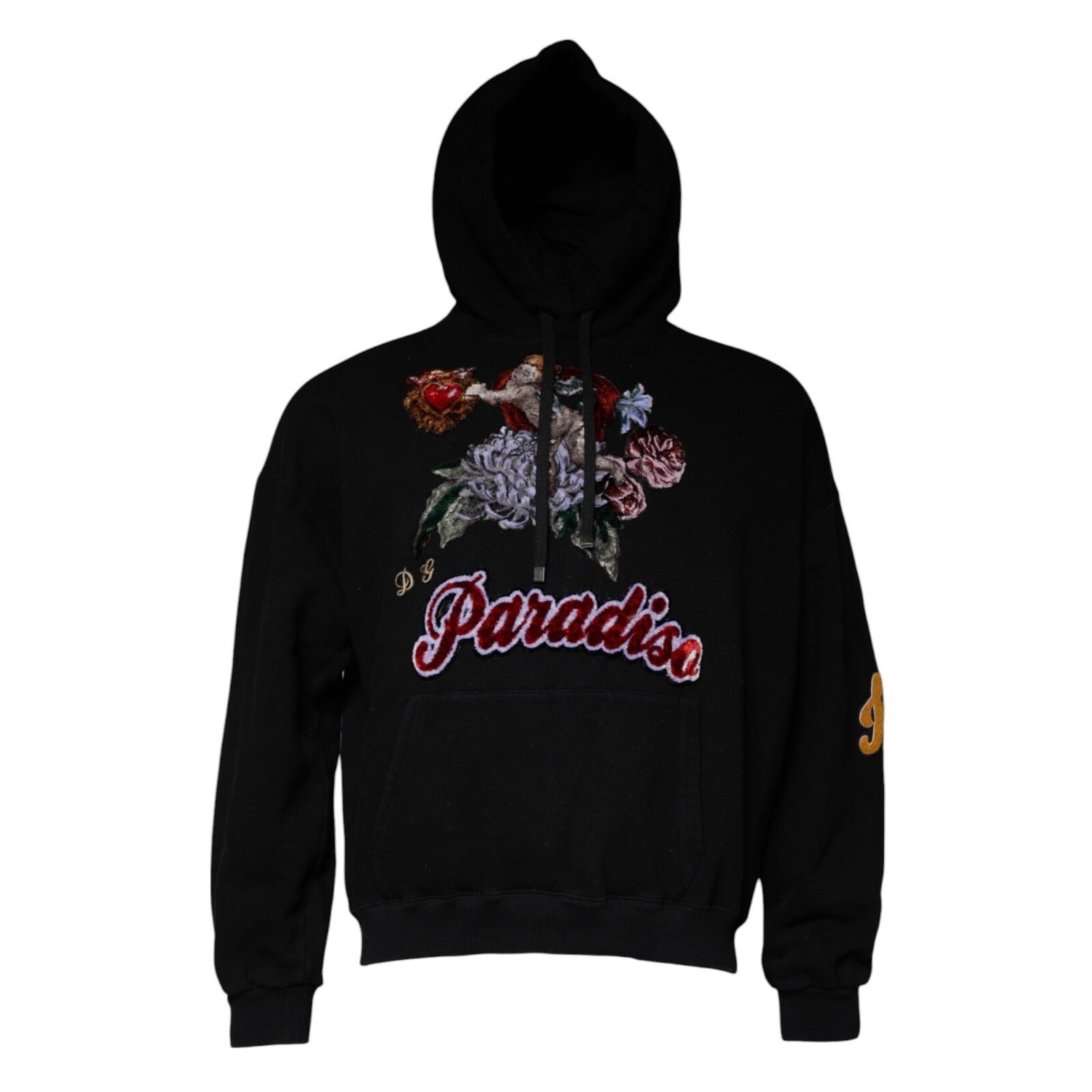 Dolce & Gabbana Black Paradiso Hooded Men Sweatshirt Sweater | Regal Royce
