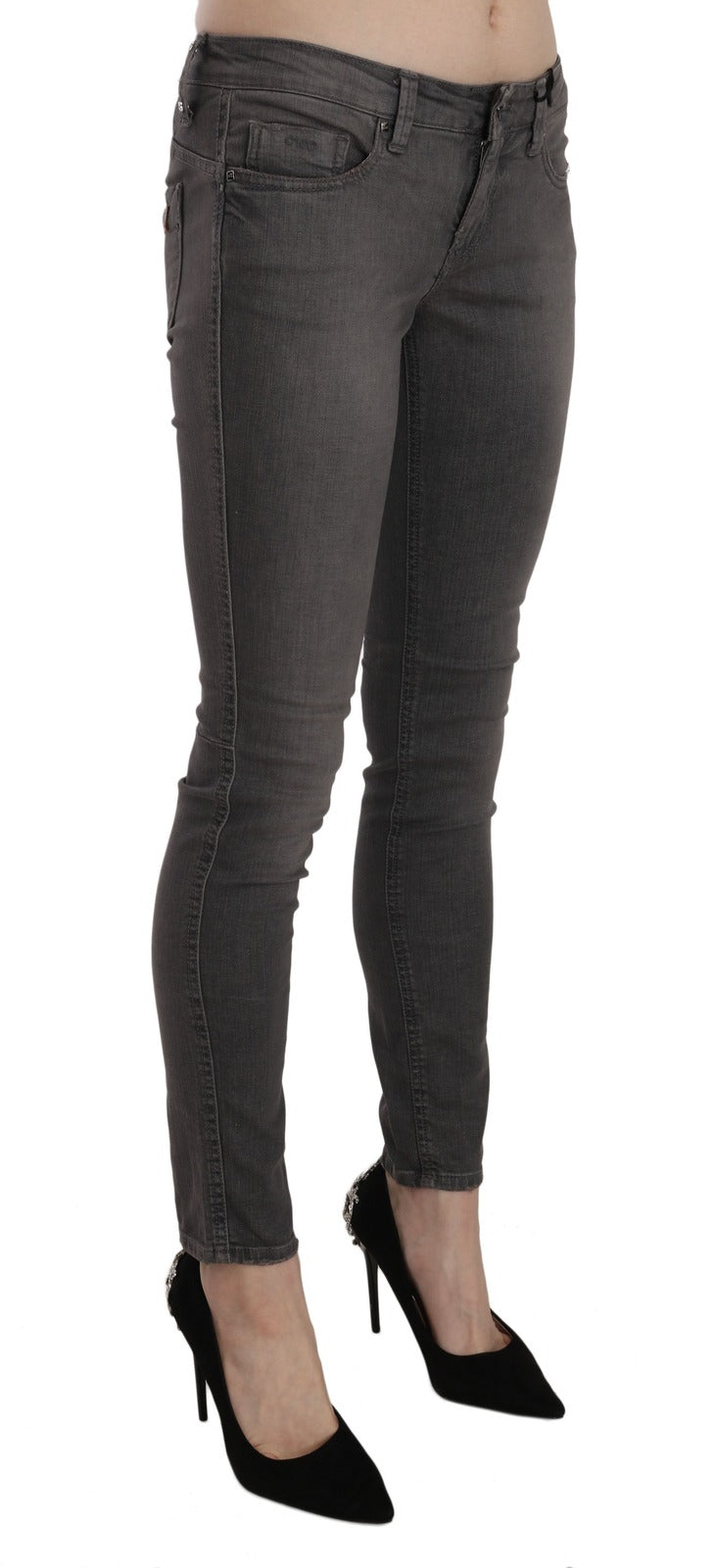 Costume National Gray Washed Low Waist Skinny Jeans | Regal Royce