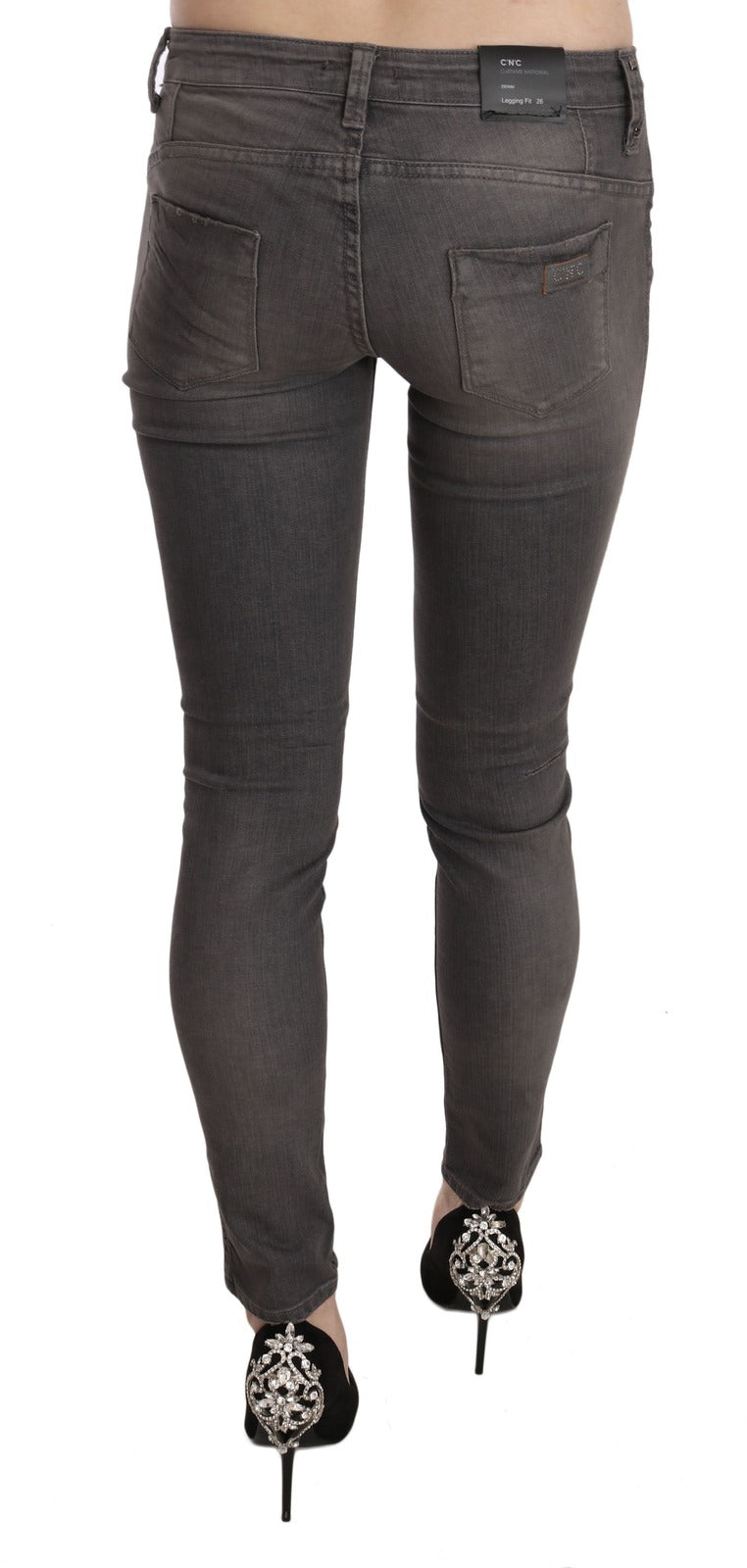 Costume National Gray Washed Low Waist Skinny Jeans | Regal Royce