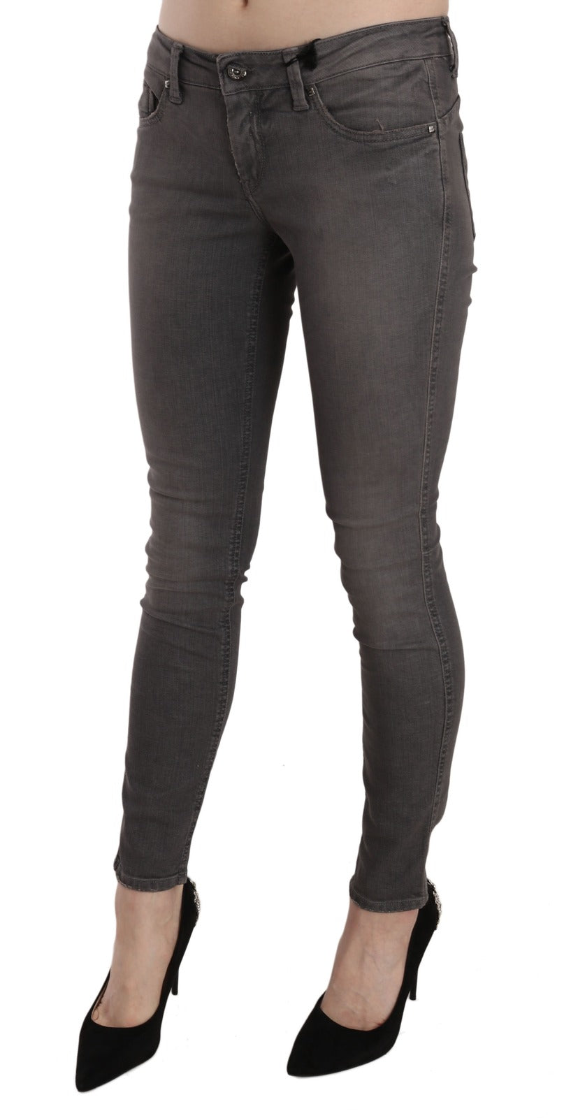Costume National Gray Washed Low Waist Skinny Jeans | Regal Royce