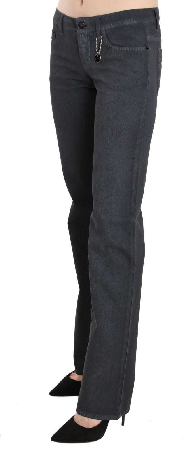 Costume National Gray Low Waist Straight Denim Pants Jeans | Regal Royce