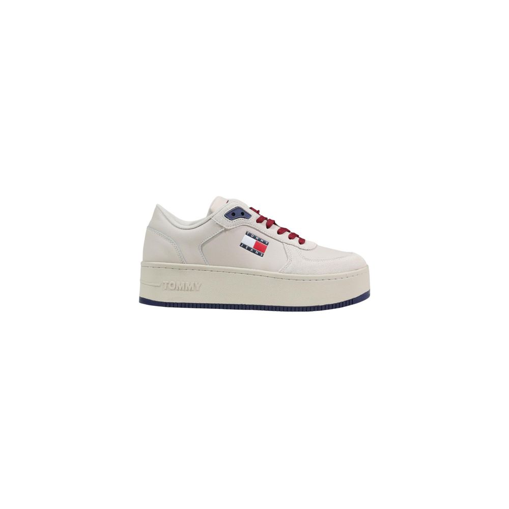 Tommy Hilfiger Jeans Beige Leather Platform Sneakers | Regal Royce