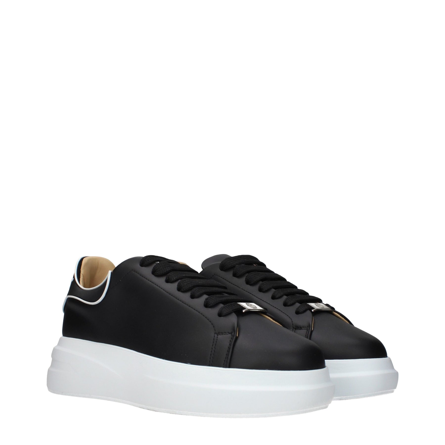 Philipp Plein Black Leather Chunky Sneakers | Regal Royce