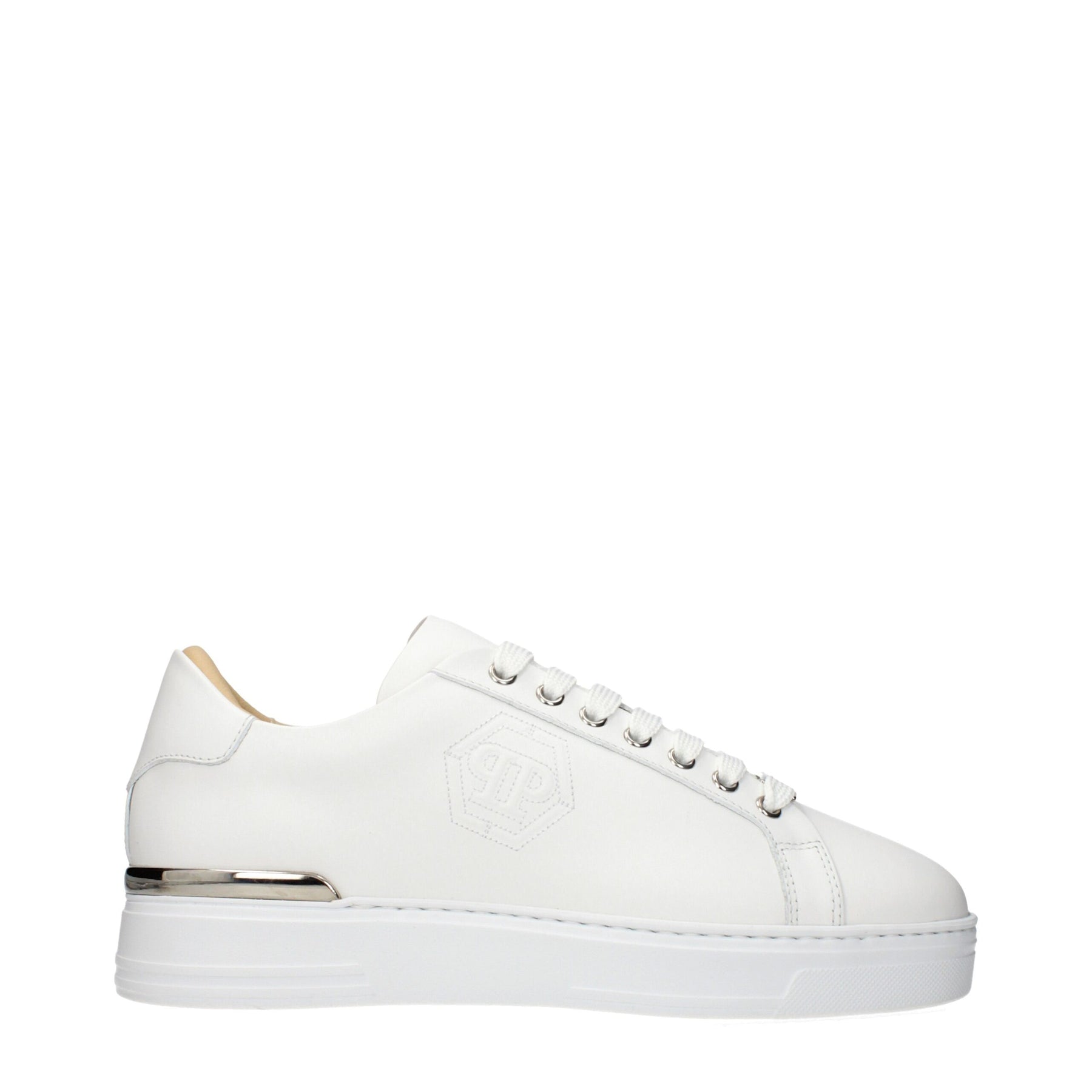 Philipp Plein White Leather Low Top Sneakers | Regal Royce
