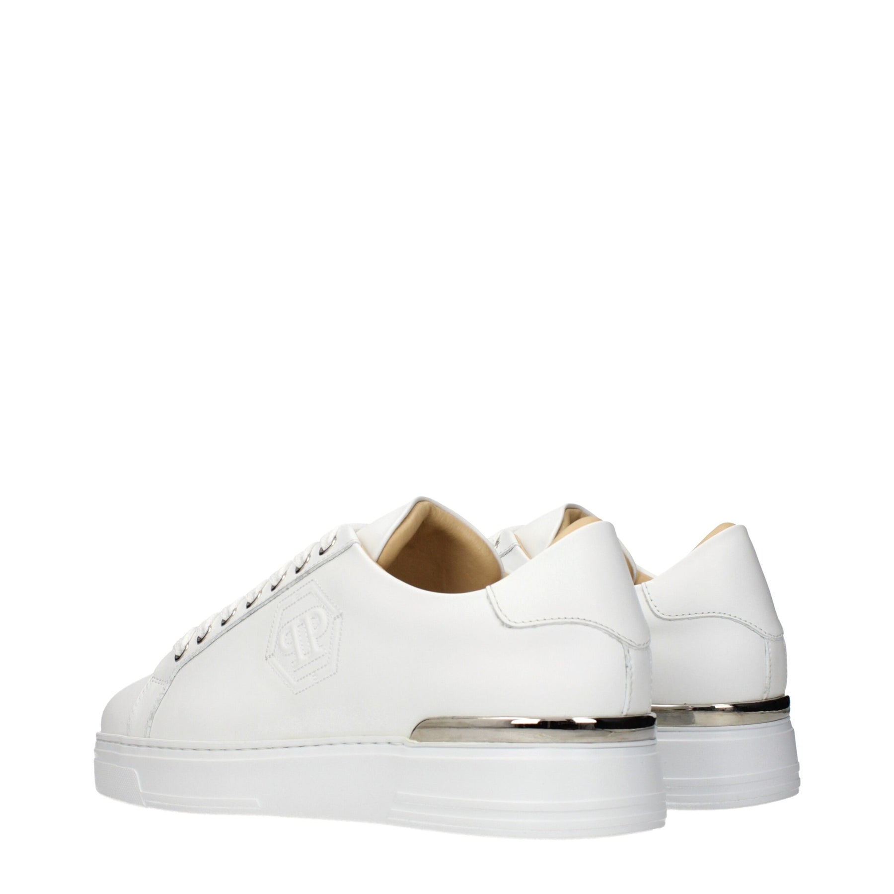 Philipp Plein White Leather Low Top Sneakers | Regal Royce