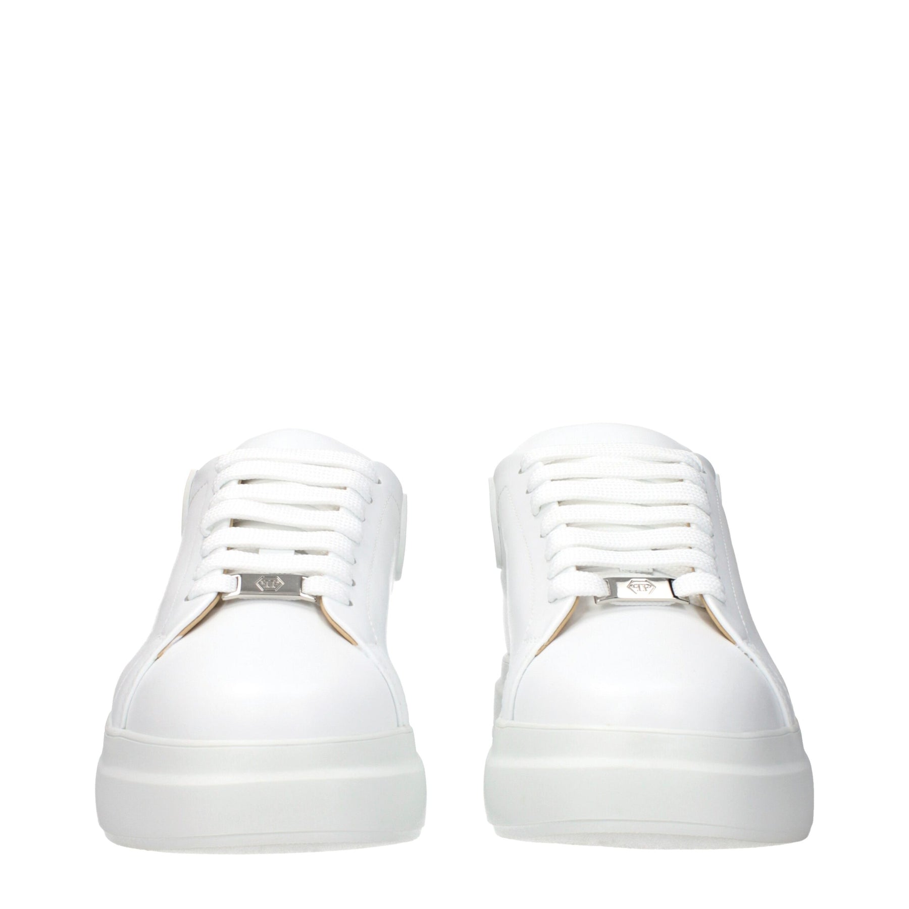 Philipp Plein White Leather Low Top Sneakers | Regal Royce