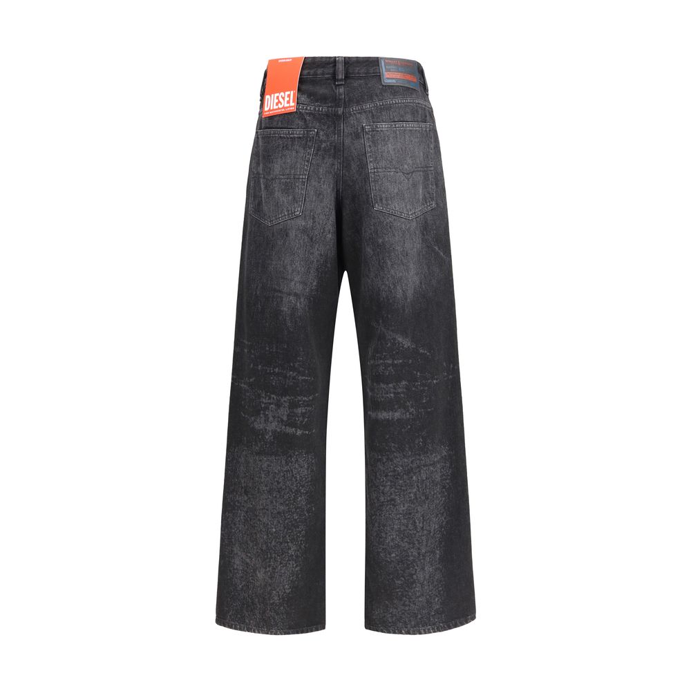 Diesel Black Cotton Relaxed Fit Jeans | Regal Royce