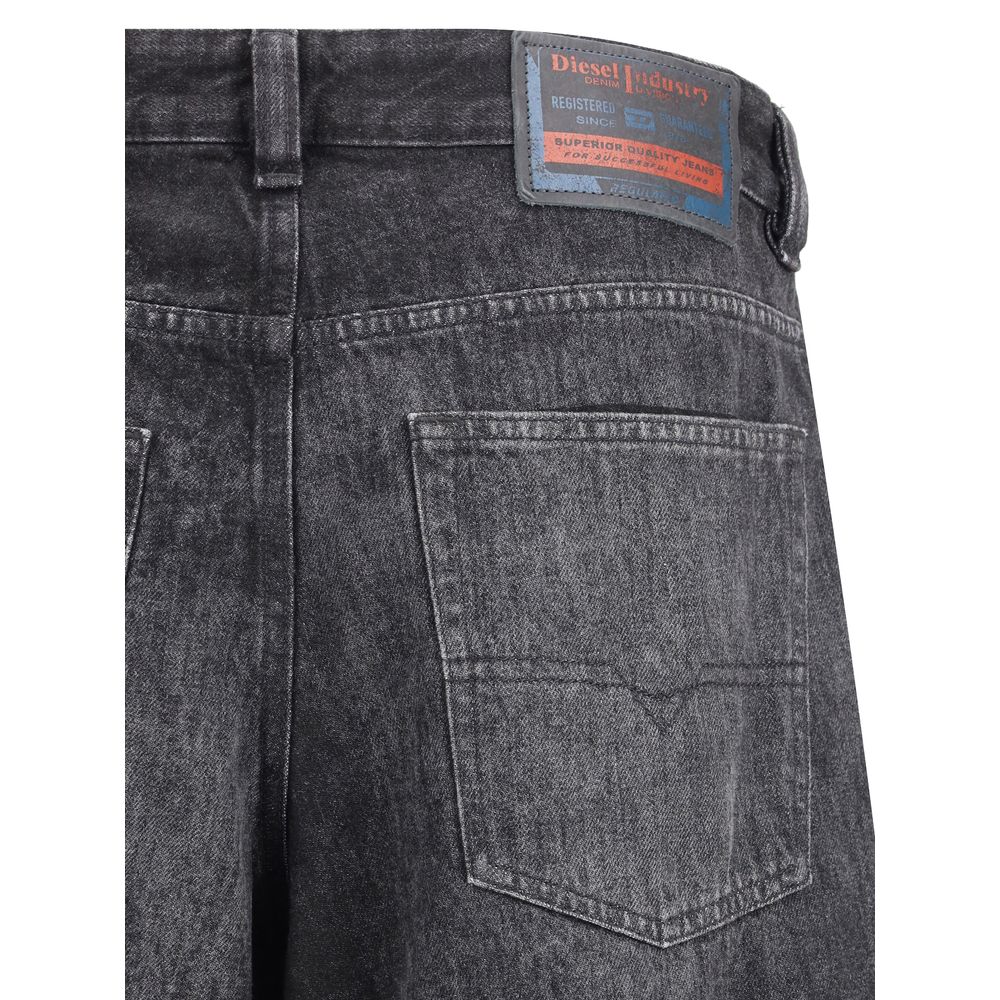 Diesel Black Cotton Relaxed Fit Jeans | Regal Royce
