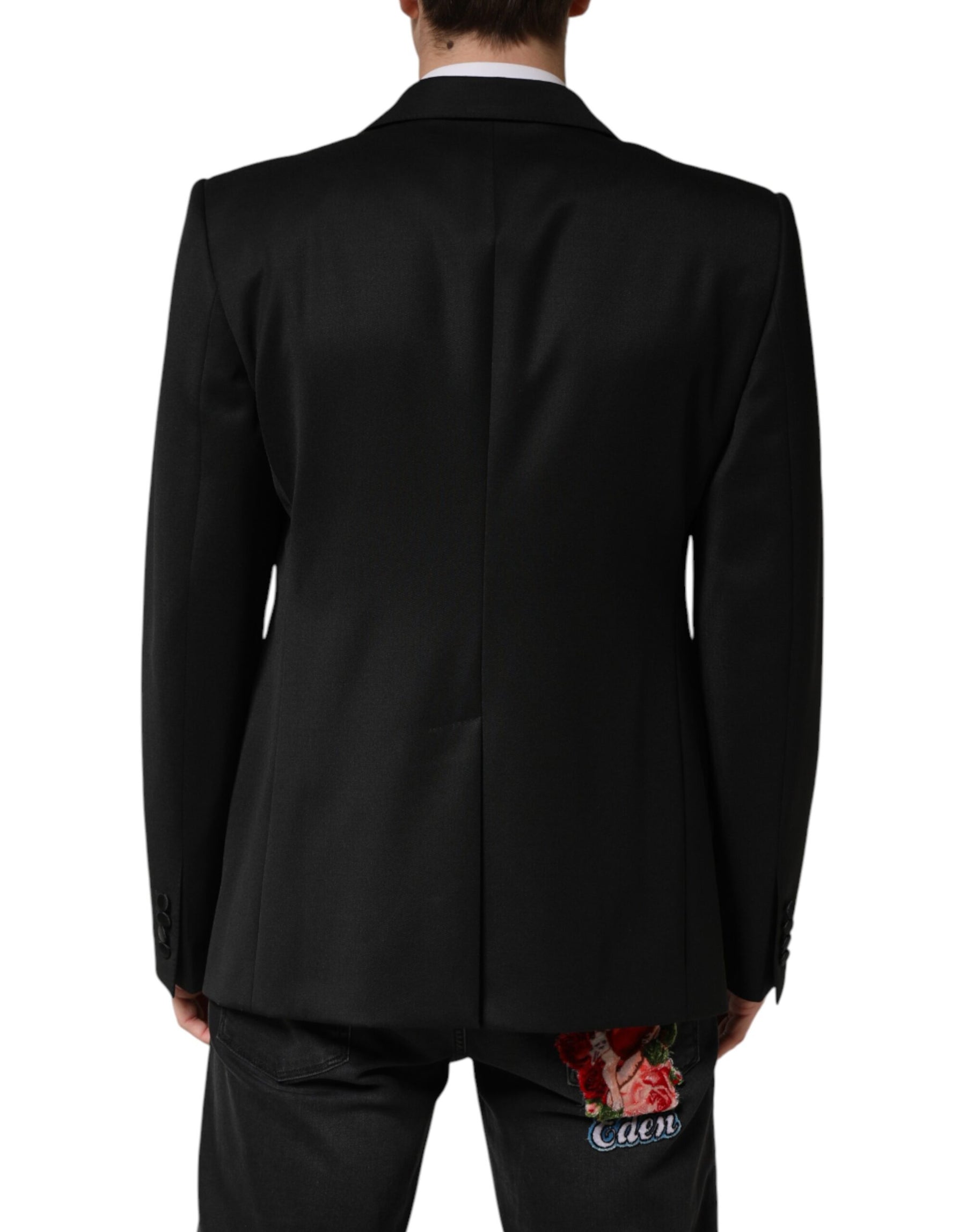 Dolce & Gabbana Black Wool Single Breasted Jacket Blazer | Regal Royce