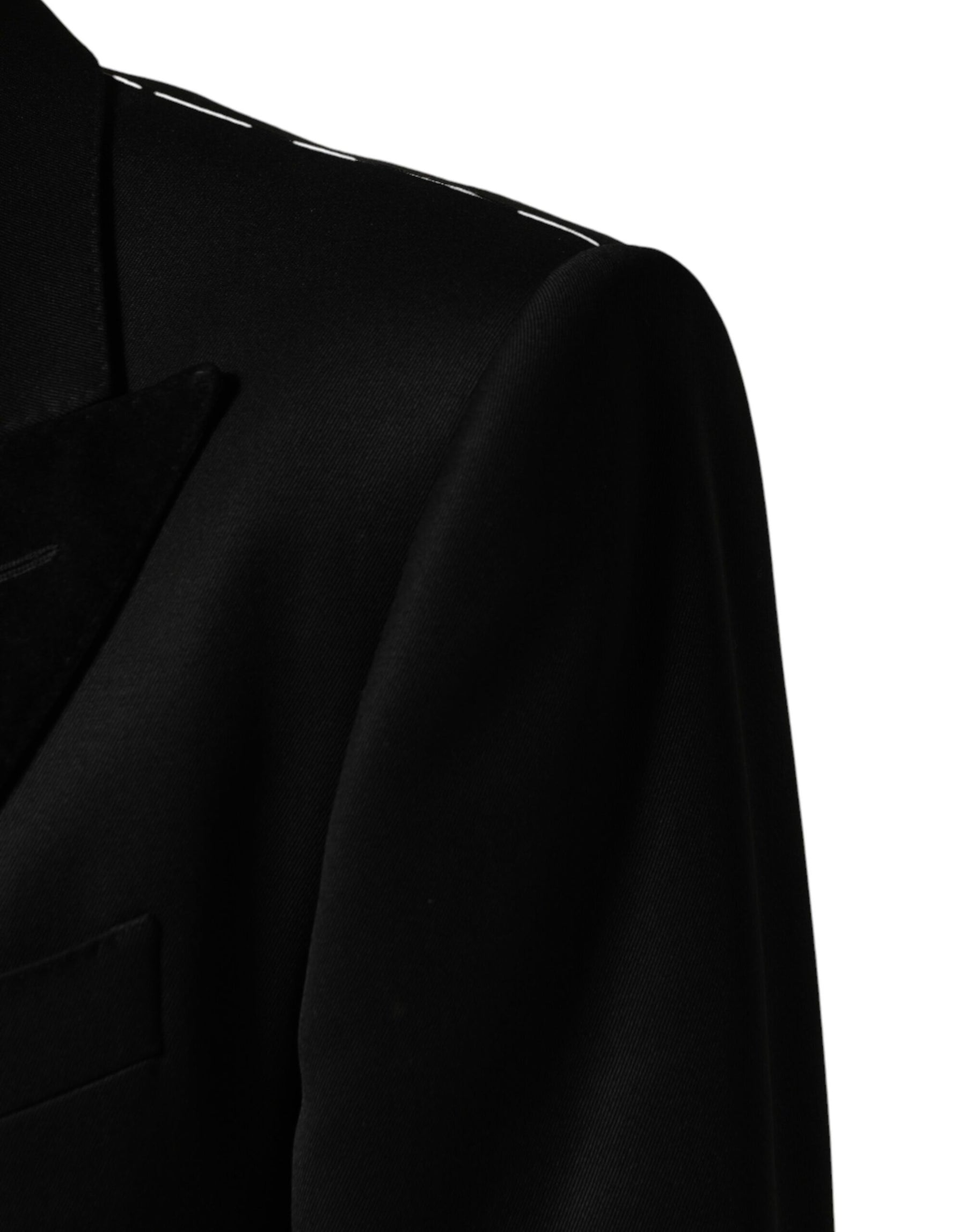 Dolce & Gabbana Black Wool Single Breasted Jacket Blazer | Regal Royce