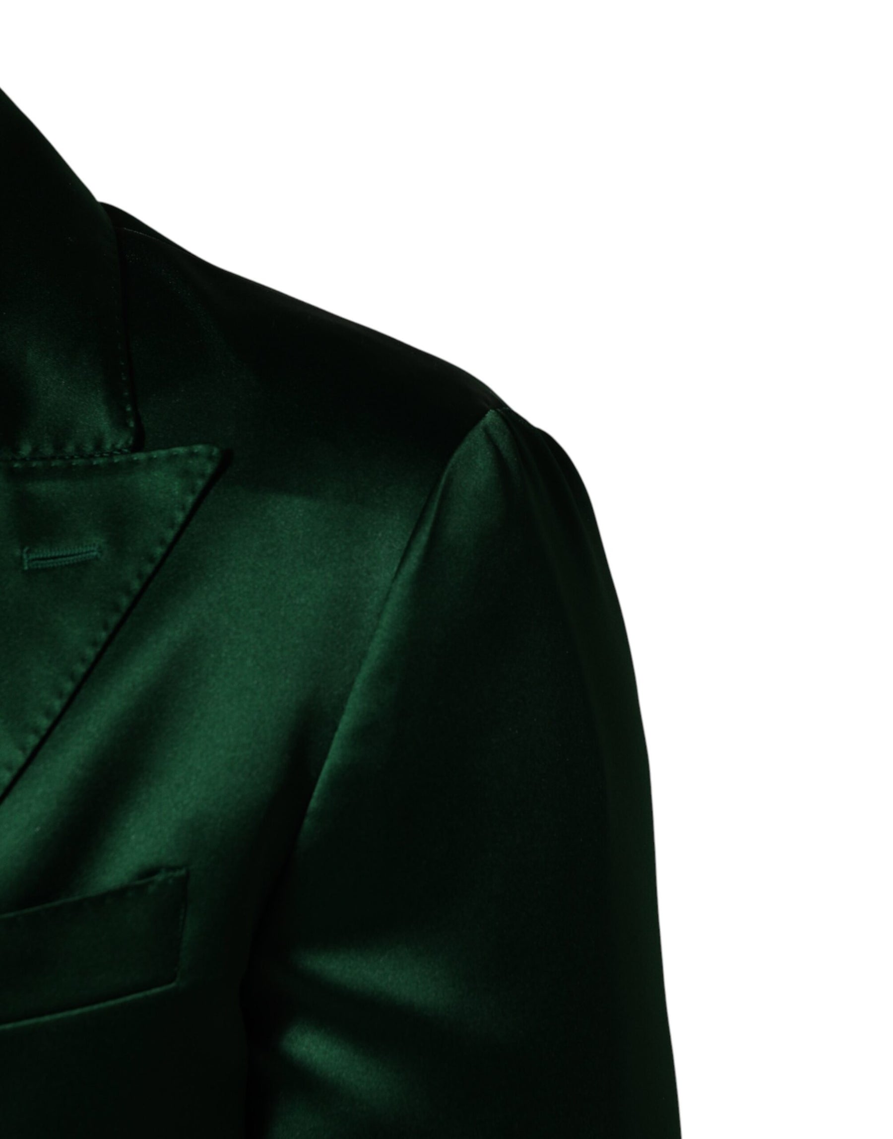 Dolce & Gabbana Green Satin Double Breasted Jacket Blazer | Regal Royce